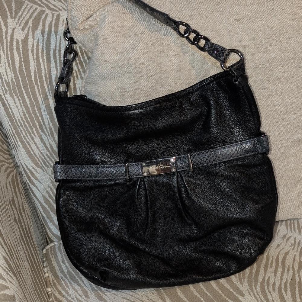 Kenneth Cole Black Leather Shoulder Bag